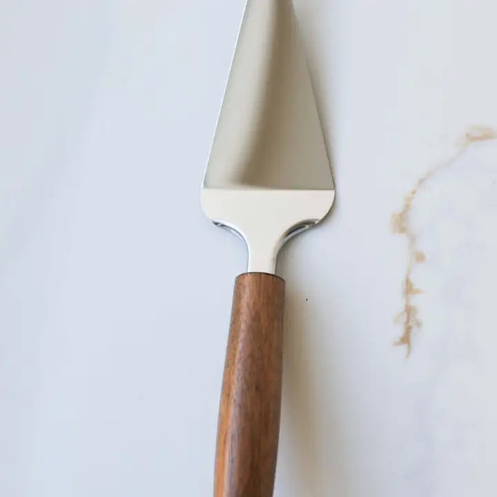 Light Acacia Wood Handle Stainless Steel Pizza Server