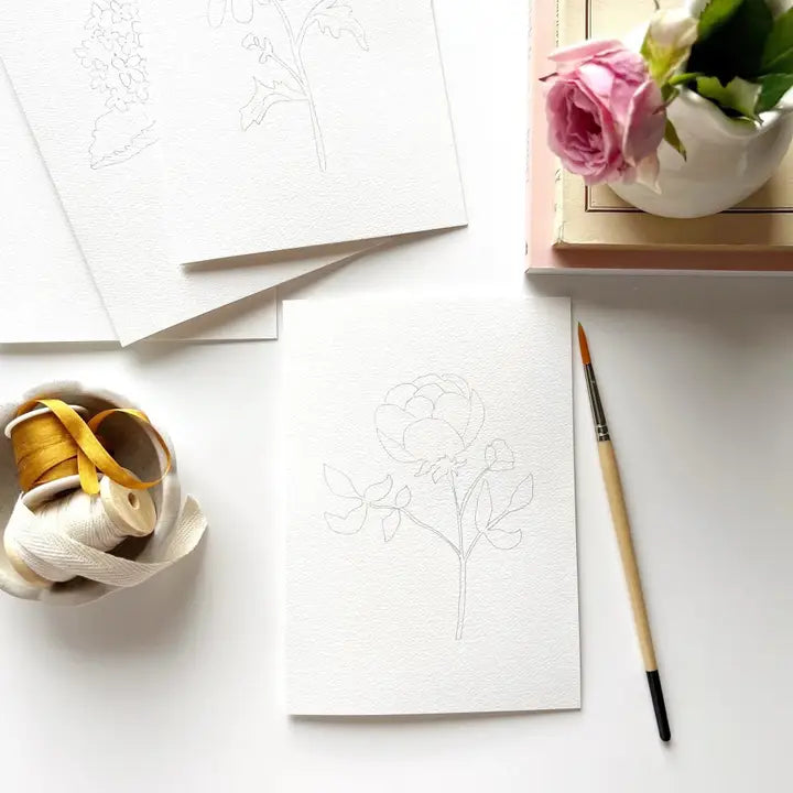 Paintable Watercolor Notecard Set