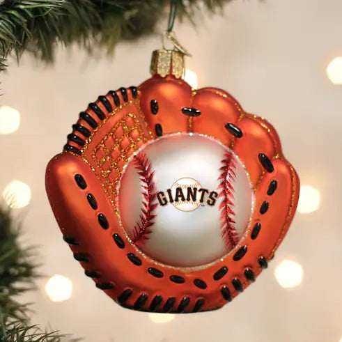 San Francisco Giants Baseball Mitt Glass Ornament