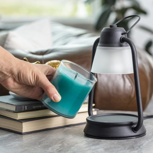 Black Lantern Candle Warmer with Frosted Glass