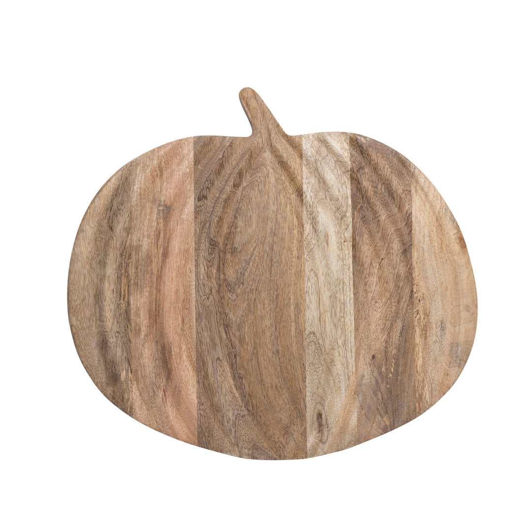 Pumpkin Shaped Mango Wood Serving Board, 15" x 11-1/4"