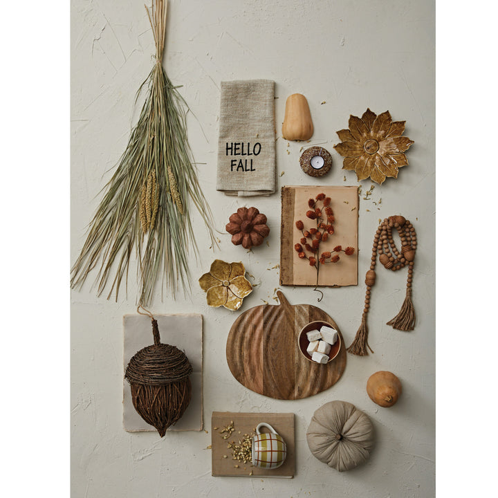 Pumpkin Shaped Mango Wood Serving Board, 15" x 11-1/4"