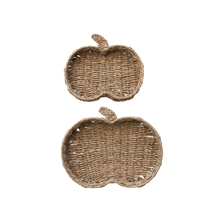 Hand-Woven Seagrass Pumpkin Tray