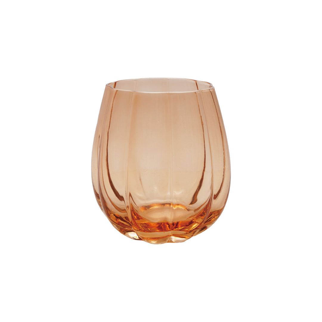 22 oz Stemless Pumpkin Shaped Wine Glass
