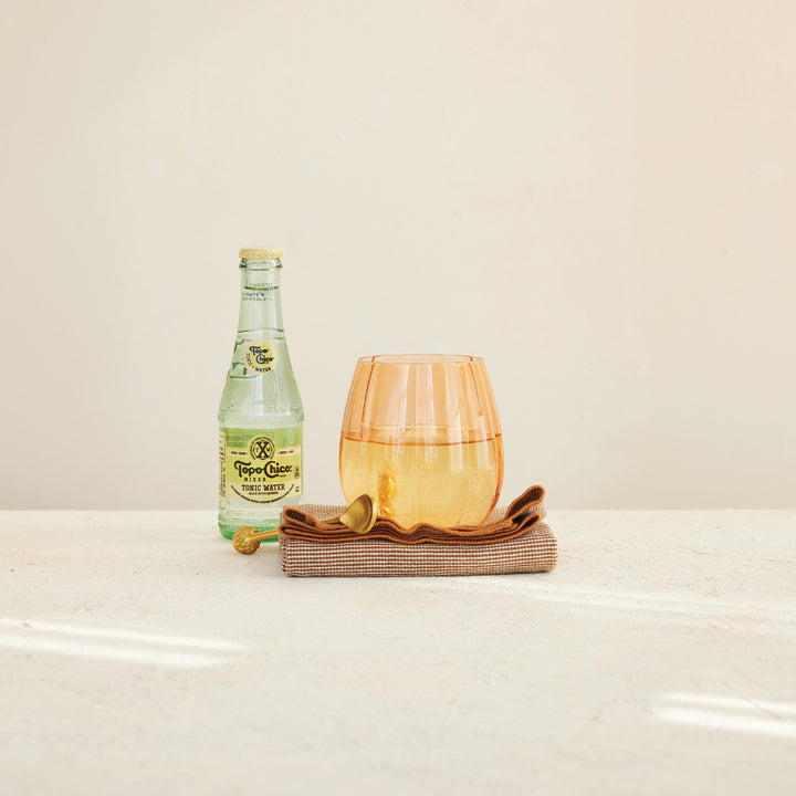 22 oz Stemless Pumpkin Shaped Wine Glass