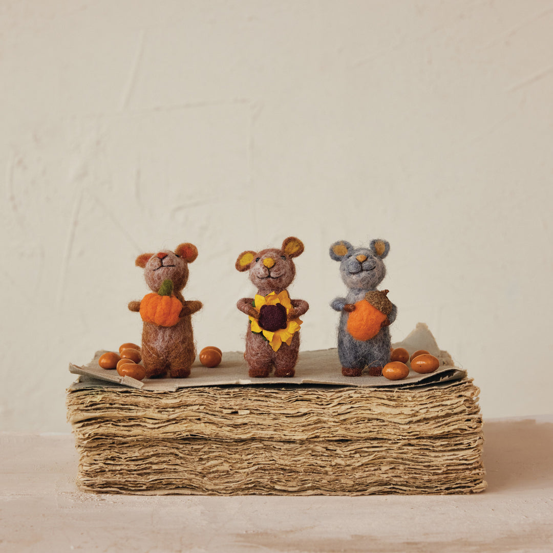 Handmade Wool Felt Mice