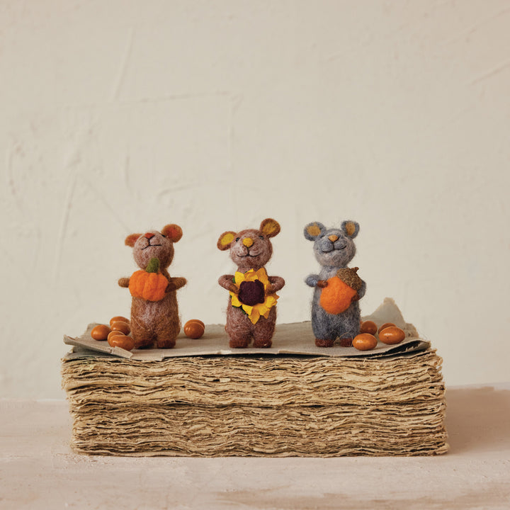 Handmade Wool Felt Mice