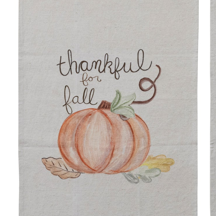 Thankful Pumpkin Tea Towel