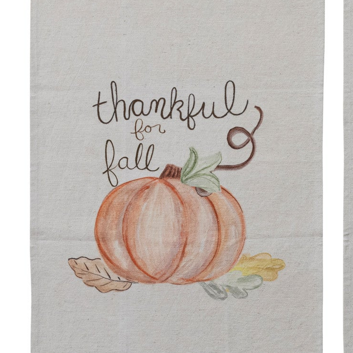Thankful Pumpkin Tea Towel