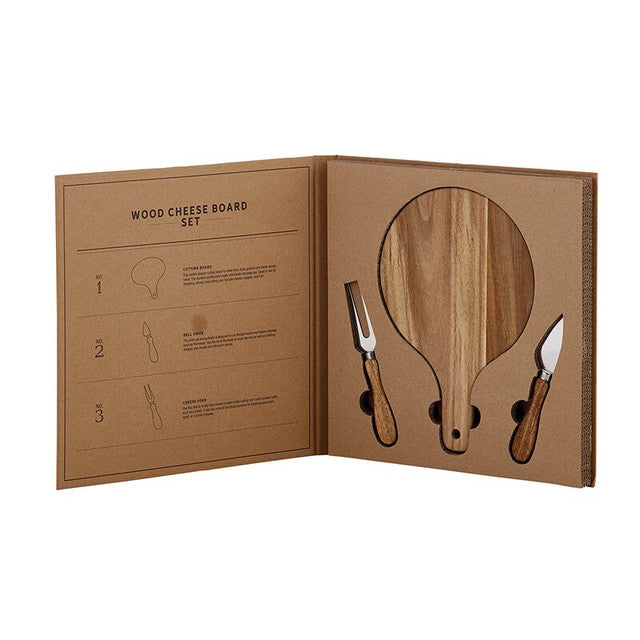 Wood Cheese Board Book Box Set