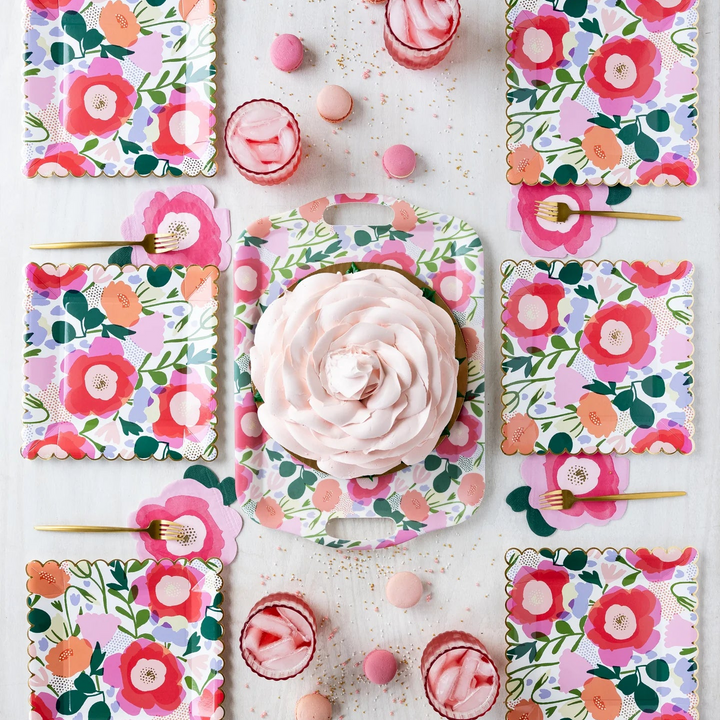 Floral Reusable Bamboo Tray