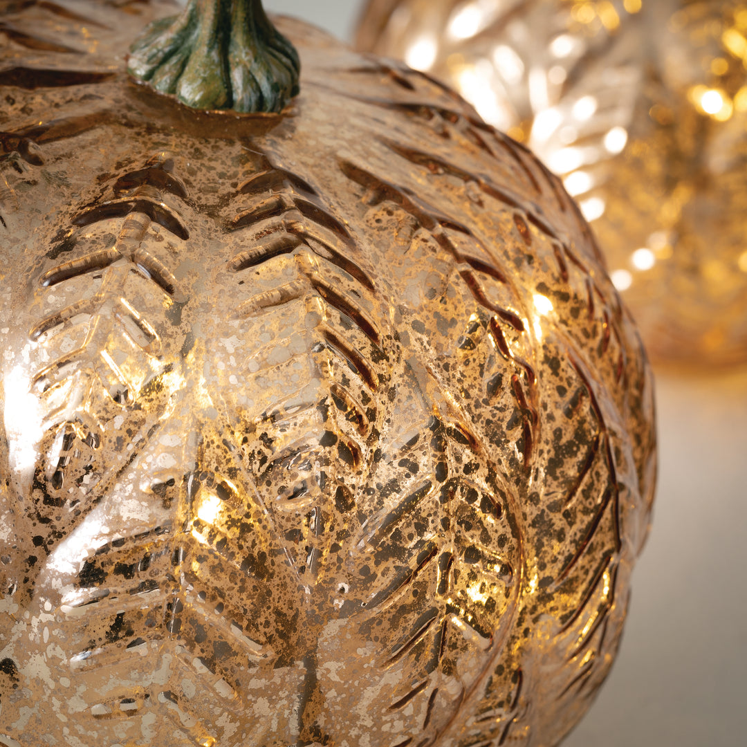 Amber Pumpkin with Leaf Pattern