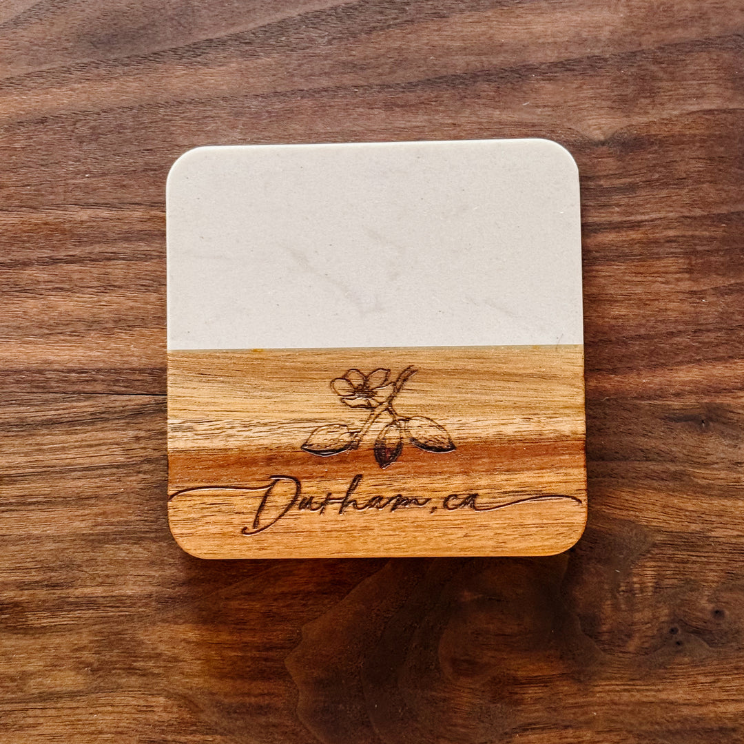 Square Marble + Acacia Destination Coasters