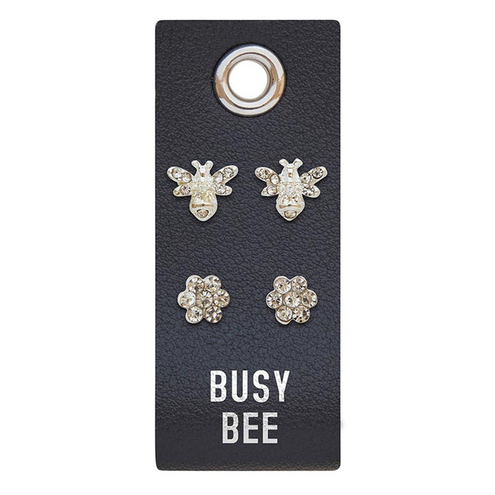 "Busy Bee" Earring Set Leather Gift Tag