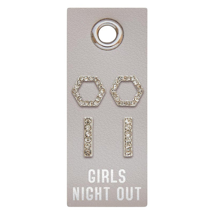 "Girls Night Out" Earring Set Leather Gift Tag