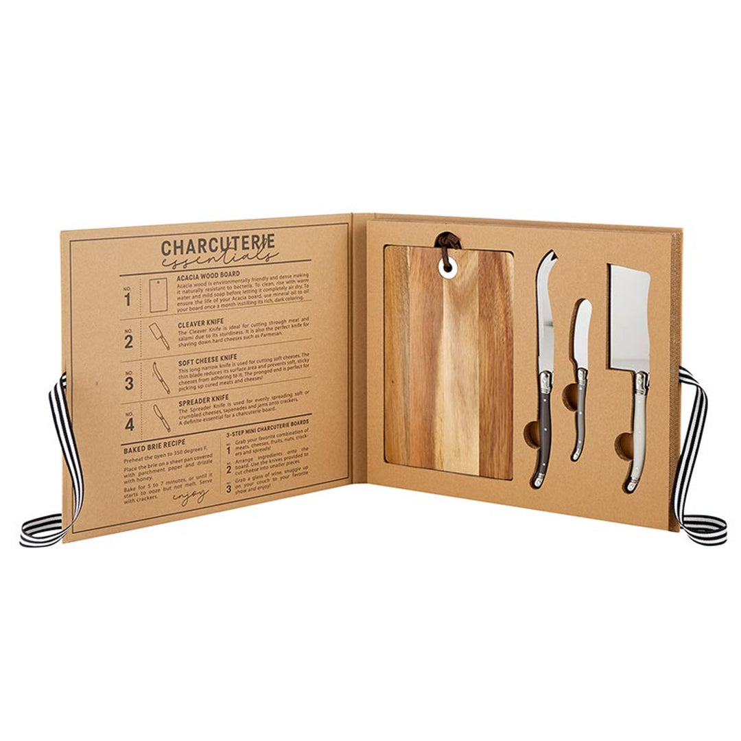 "Good Food" Wood Cheese Board Set Book Box