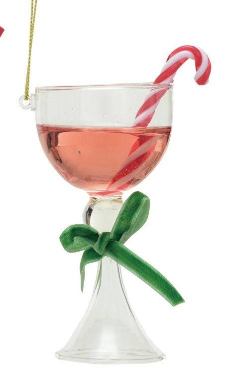 Glass Holiday Cocktail Ornament