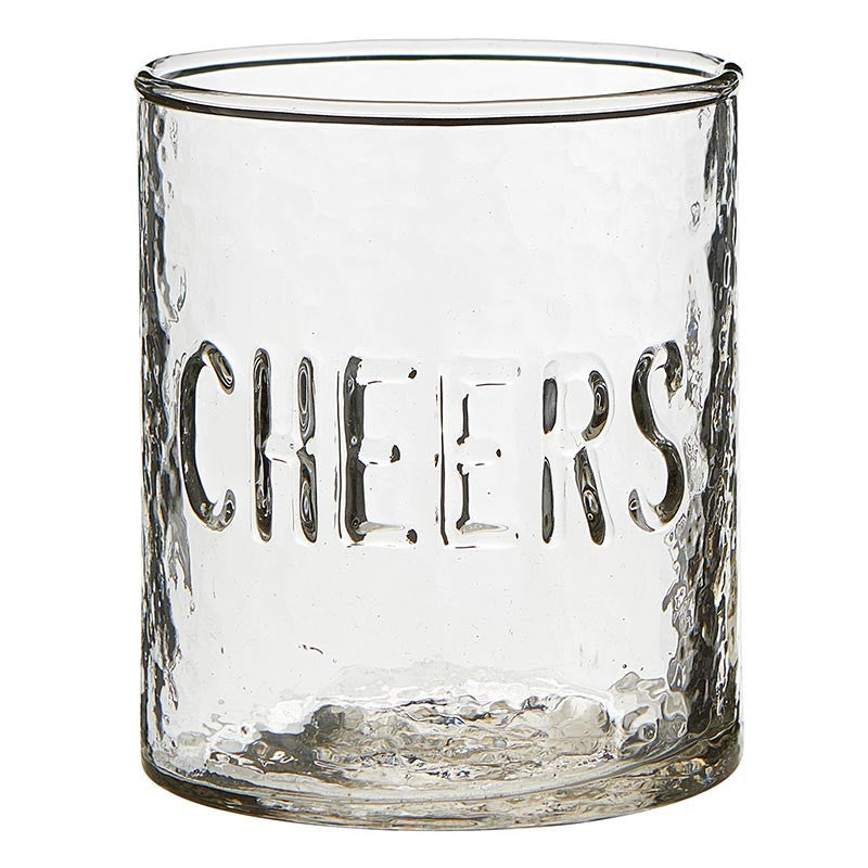 Hammered Glass "Cheers" Glassware