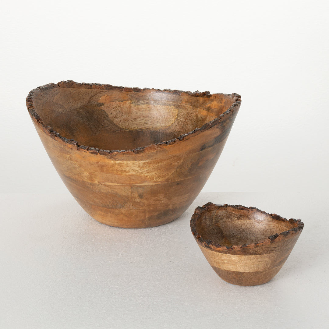 Wooden Bowl Natural Bark Edge