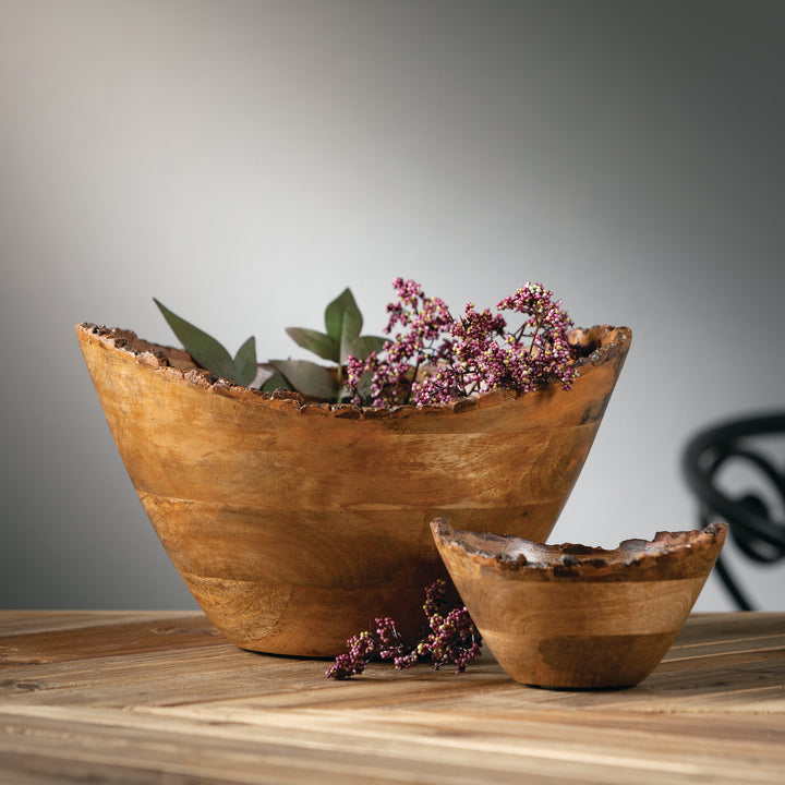 Wooden Bowl Natural Bark Edge