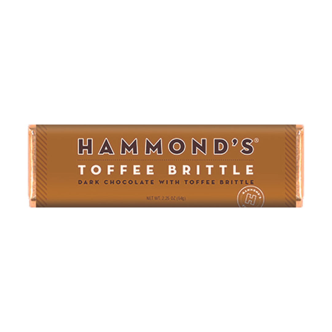 Hammond's Toffee Brittle Dark Chocolate Bar, 2.25 oz