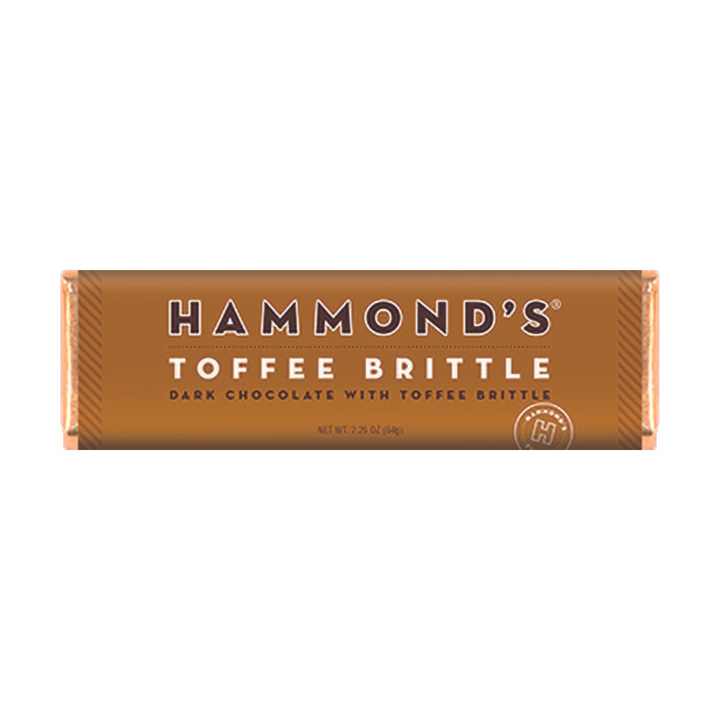 Hammond's Toffee Brittle Dark Chocolate Bar, 2.25 oz