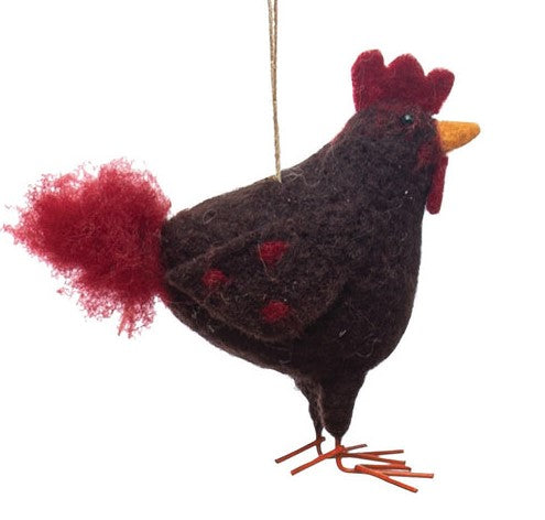 Chicken Wool Felt Ornaments