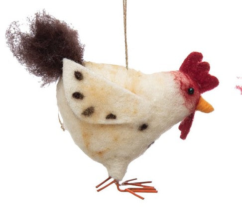 Chicken Wool Felt Ornaments