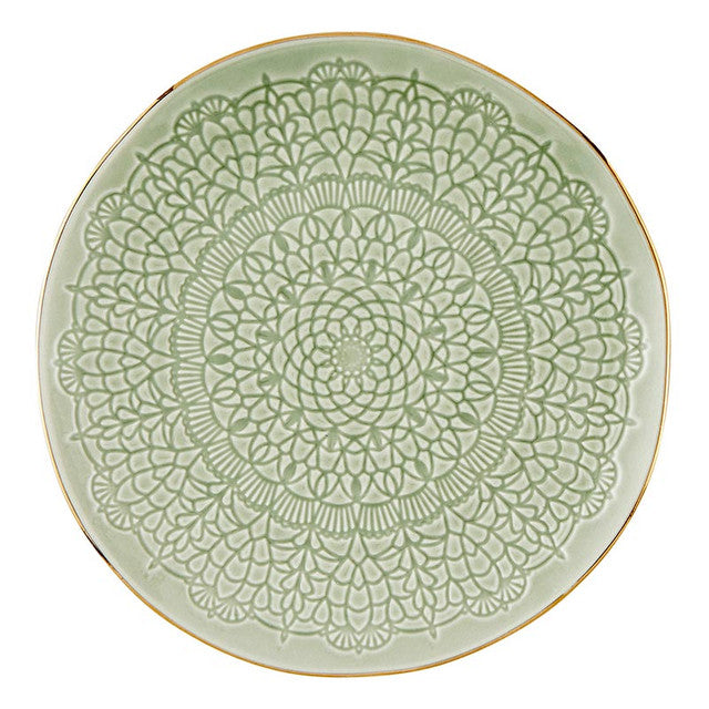 Stamped Ceramic Appetizer Plate, 6", Gold Rim