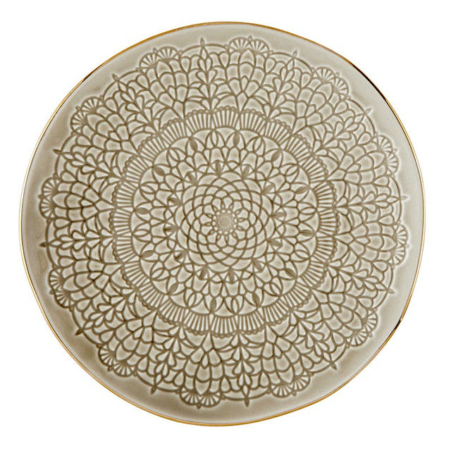 Stamped Ceramic Appetizer Plate, 6", Gold Rim