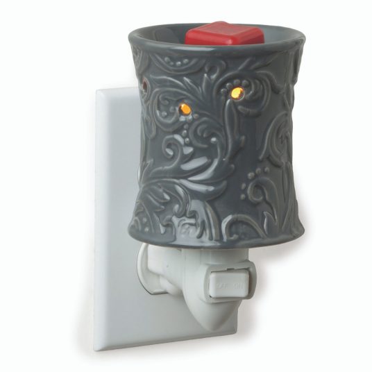 Charcoal Floral Embossed Pluggable Fragrance Warmer