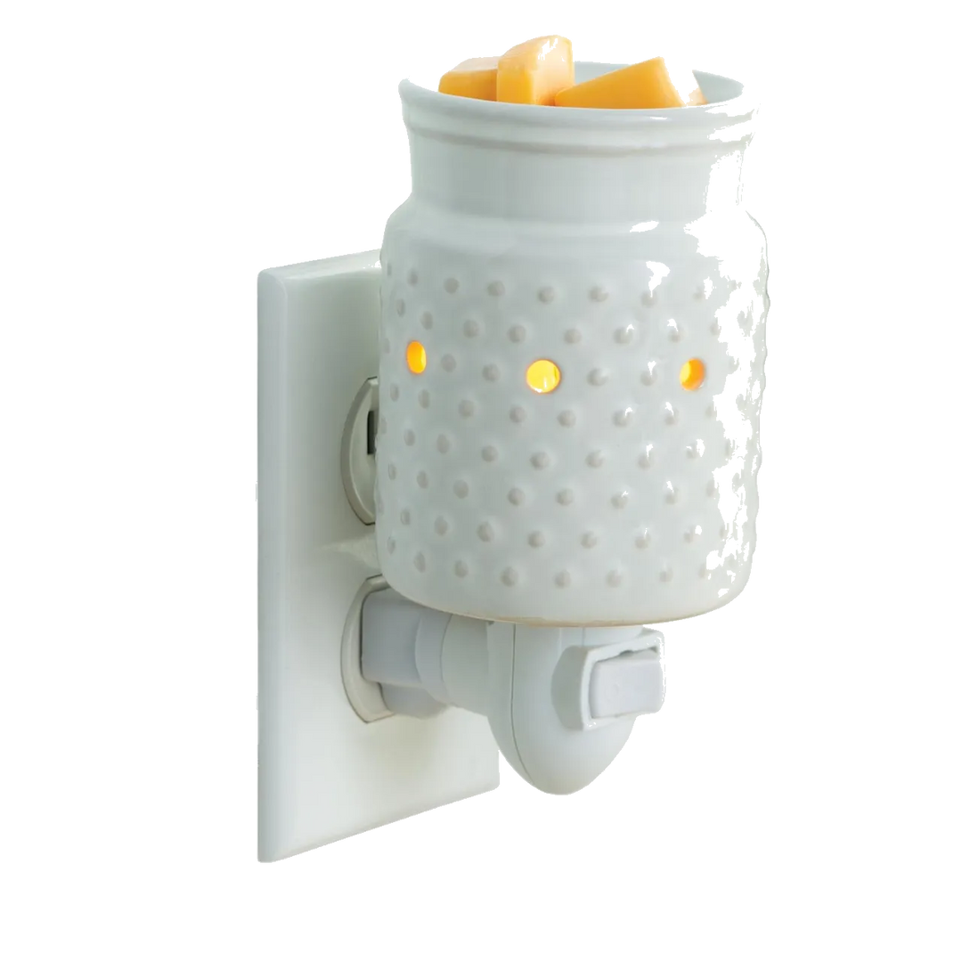 White Hobnail Pluggable Fragrance Warmer