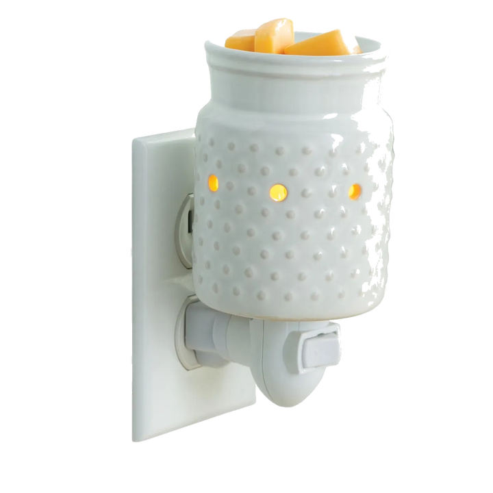 White Hobnail Pluggable Fragrance Warmer