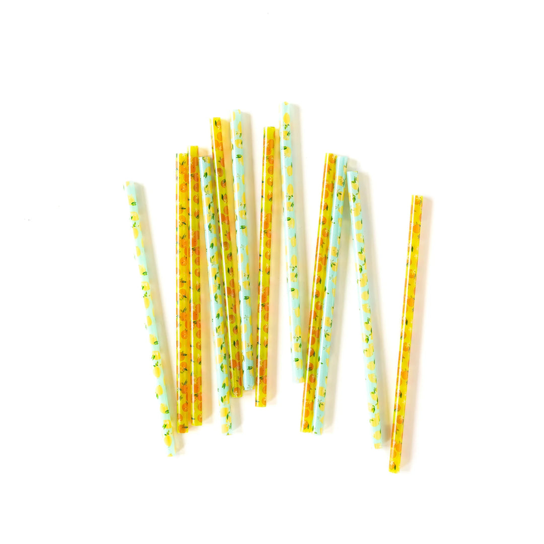 Fruit Basket Reusable Straws, 12 ct