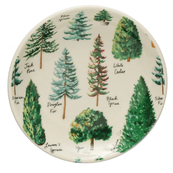 Evergreen Botanicals Stoneware Plate, 4" Round