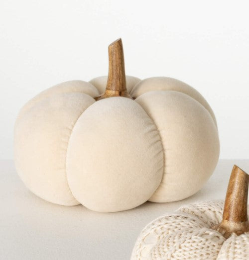 Cream Plush Pumpkins