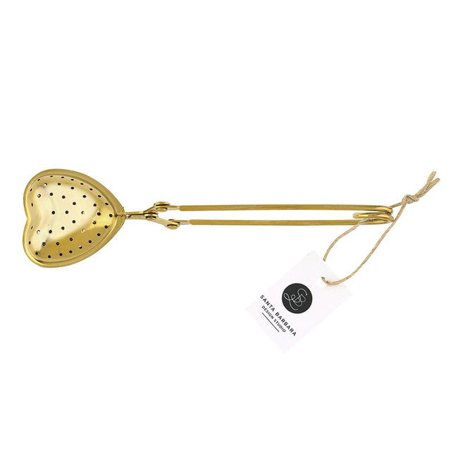 Gold Heart Tea Strainer