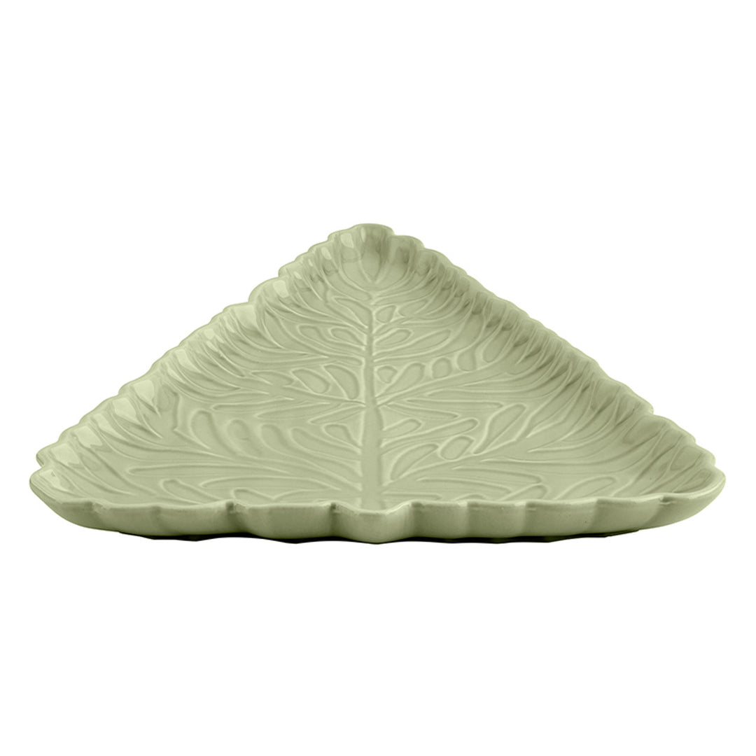Tree Shaped Stamped Platter, 11"x7.75", Sage Mist