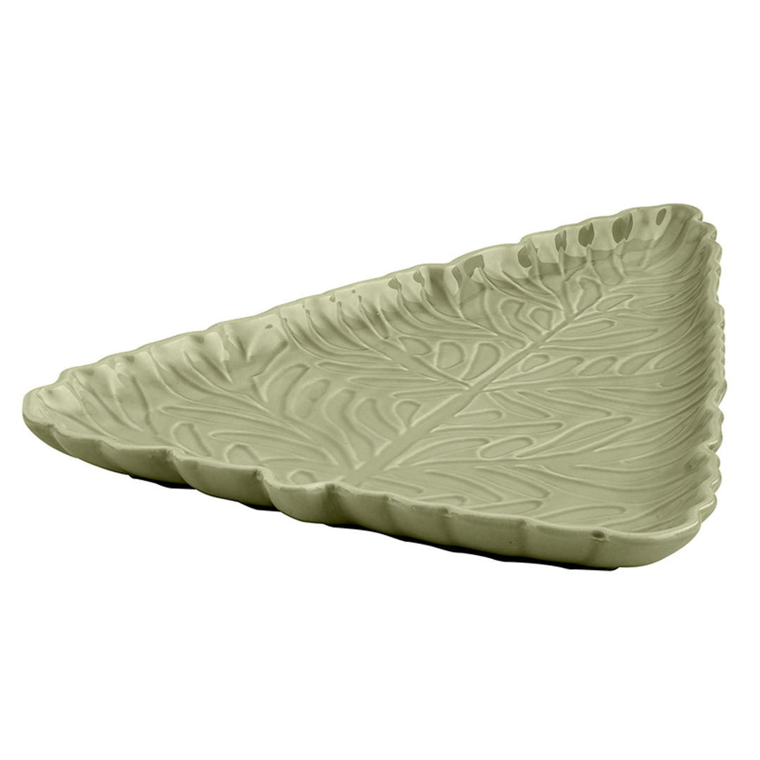 Tree Shaped Stamped Platter, 11"x7.75", Sage Mist