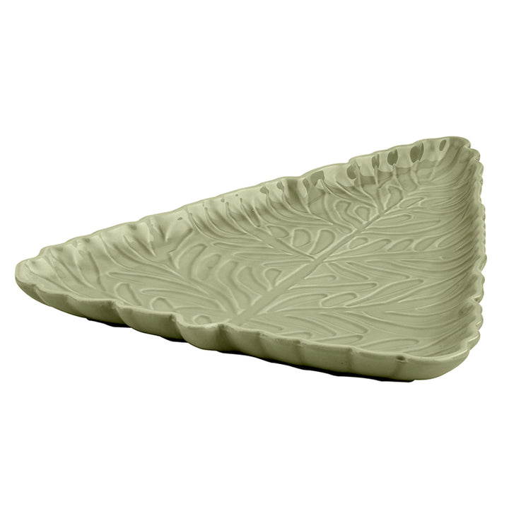 Tree Shaped Stamped Platter, 11"x7.75", Sage Mist