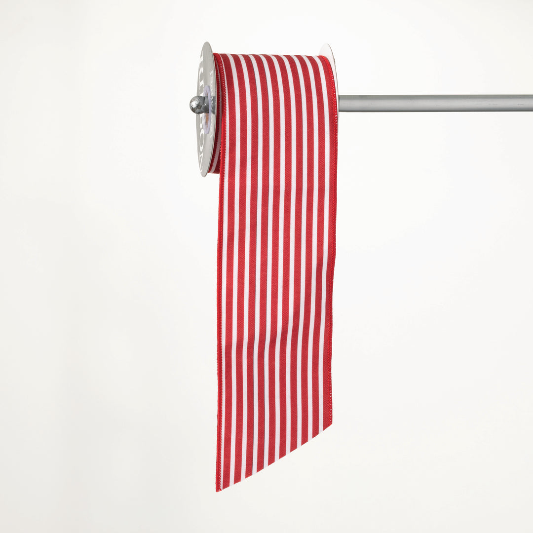 Striped Red & White Ribbon, 30'