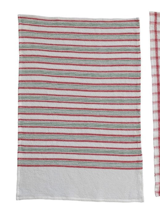 Holiday Theme Cotton Waffle Weave Tea Towels, 28" x 18"