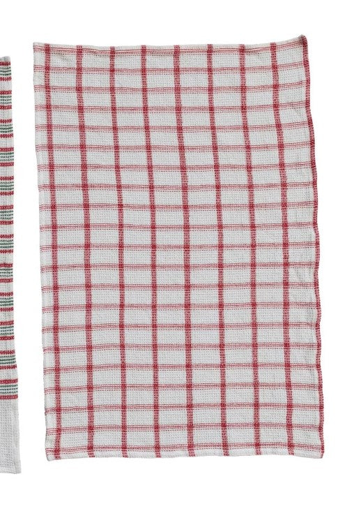 Holiday Theme Cotton Waffle Weave Tea Towels, 28" x 18"