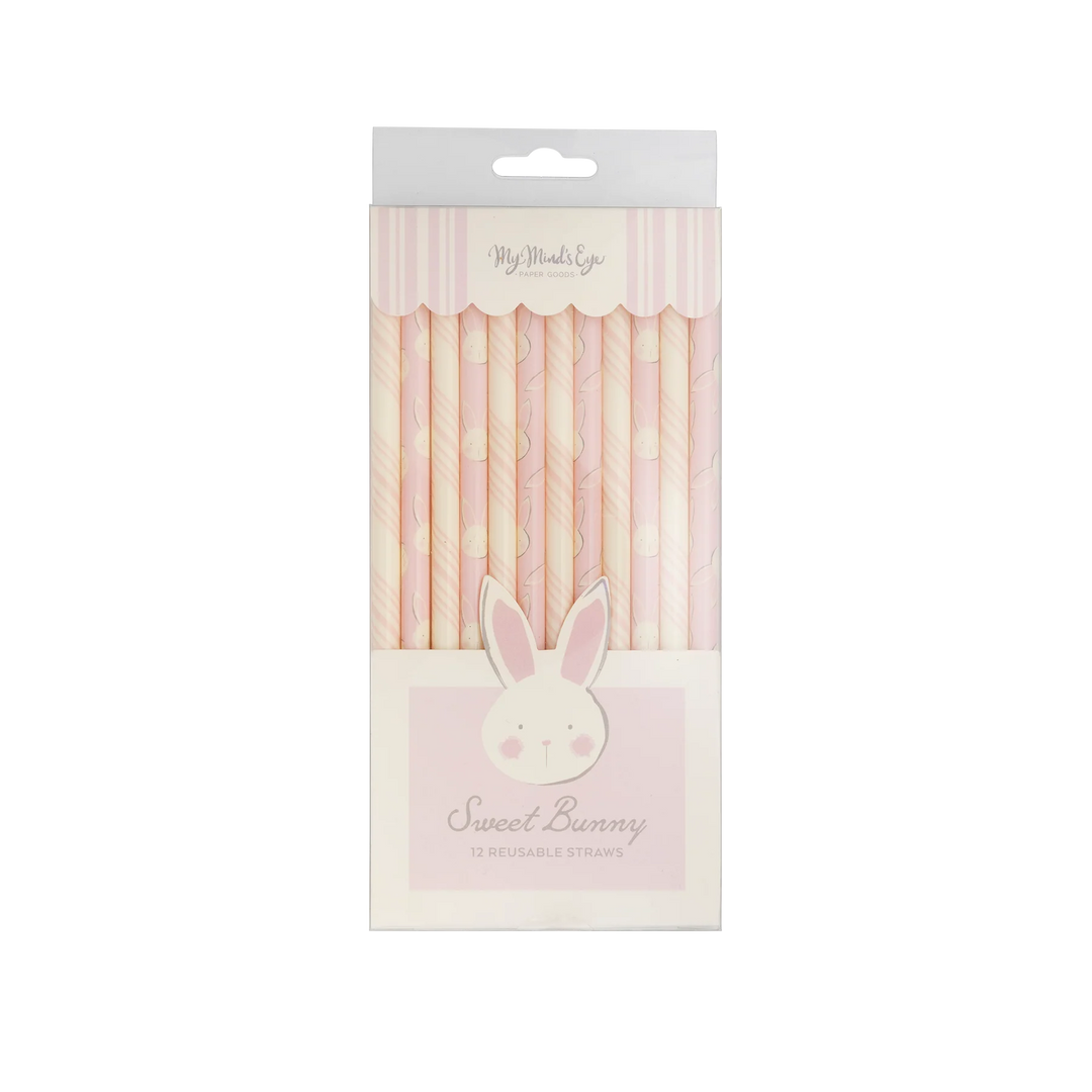 Bunny Reusable Straws, 12 ct