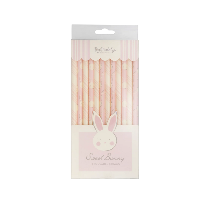 Bunny Reusable Straws, 12 ct