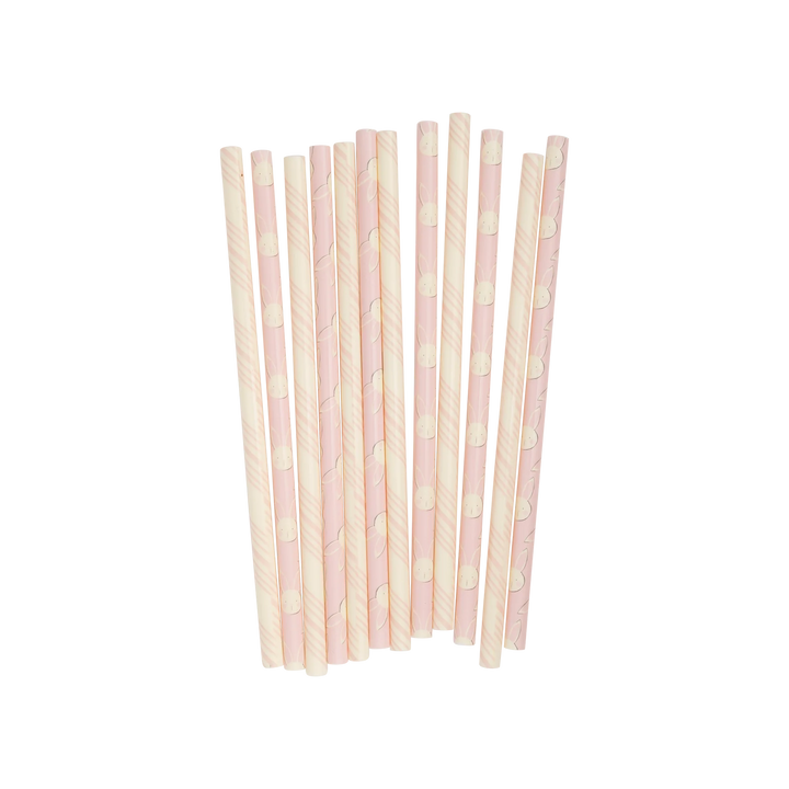 Bunny Reusable Straws, 12 ct