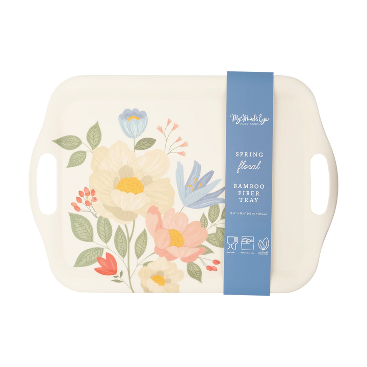 Spring Floral Reusable Bamboo Tray