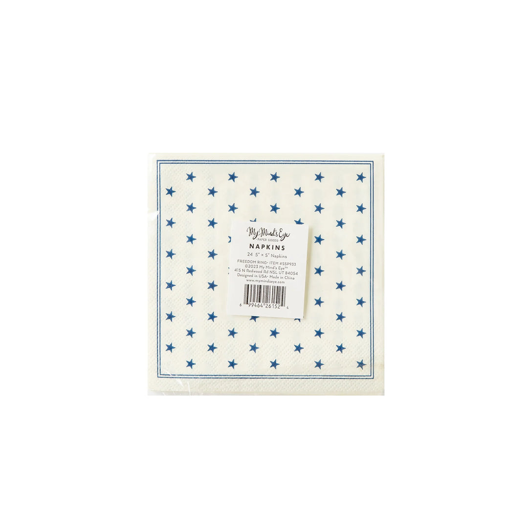 Let Freedom Ring Cocktail Napkin, 5 x 5 - 24pk