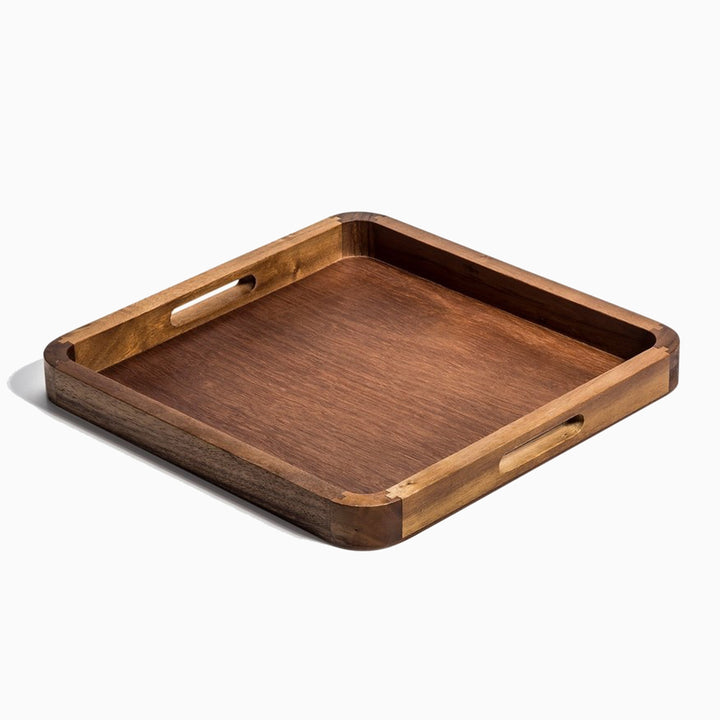 14" Acacia Wood Square Serving Tray