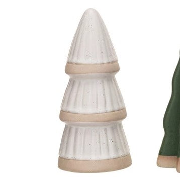 Stoneware Trees Green & White